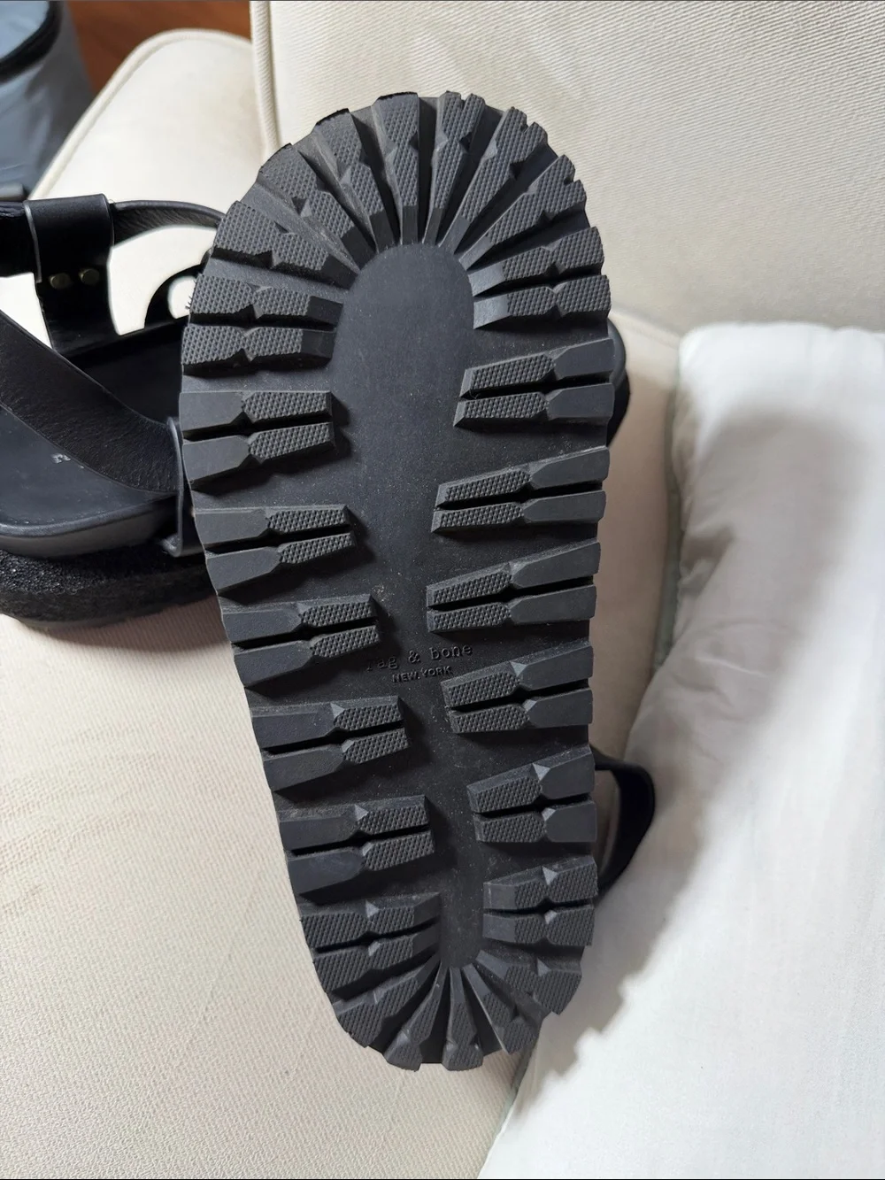 rag & bone Black Park Platform Fisherman Sandals - Size 36.5/6.5